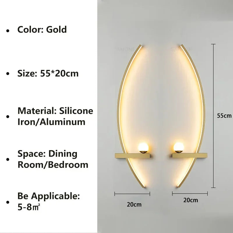 Modern LED Wall Lamps Minimalist Stripes Wall Sconce Decorative for Bedroom Bedside Home Living Room Background Lighting Luster
